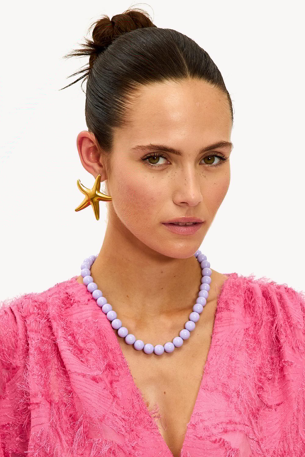 Lila ketting met kralen