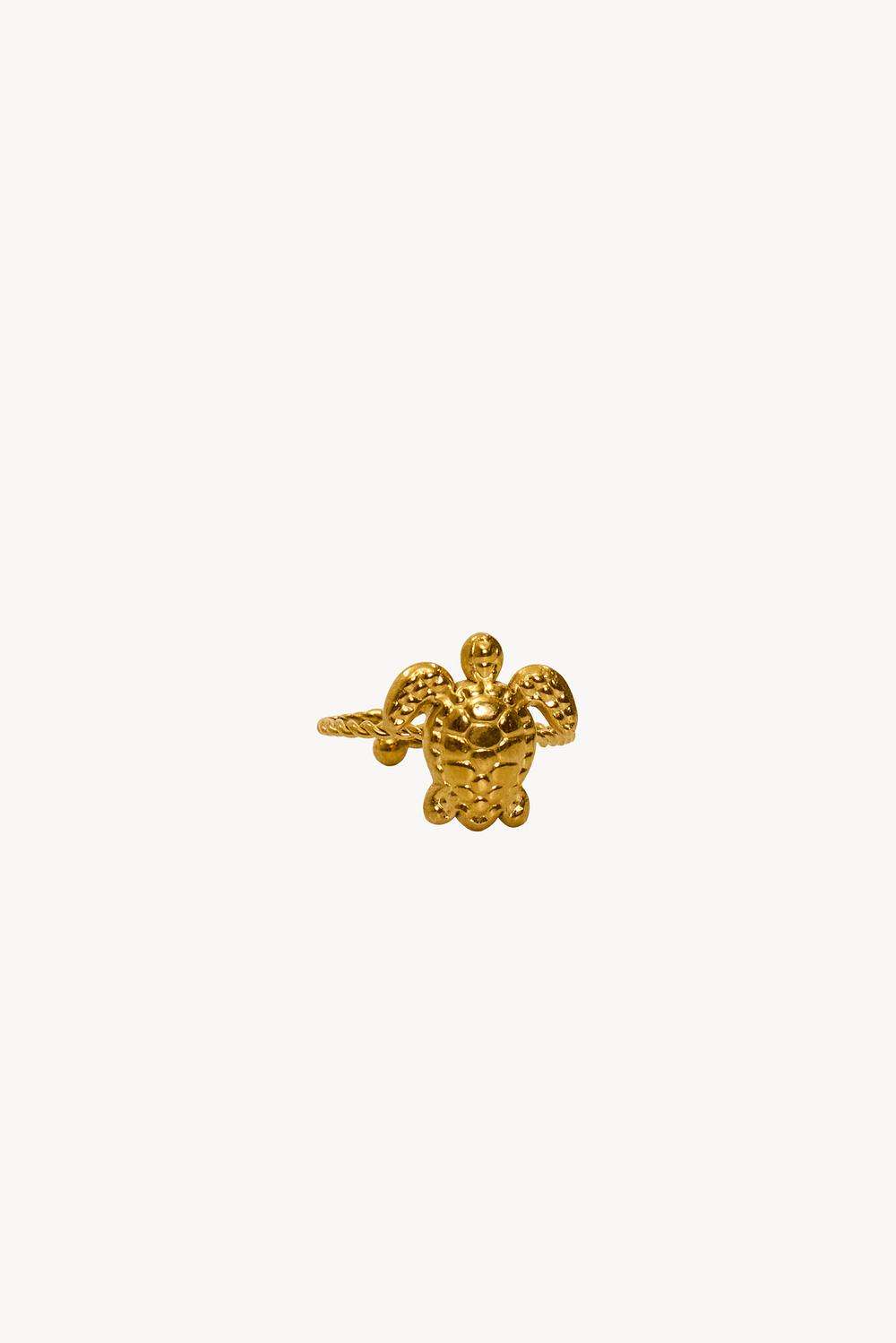 Anillo dorado con tortuga