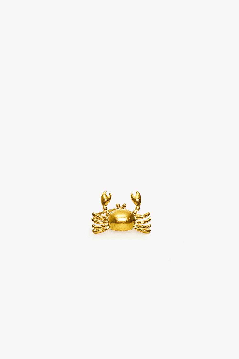 Gold ring with crab