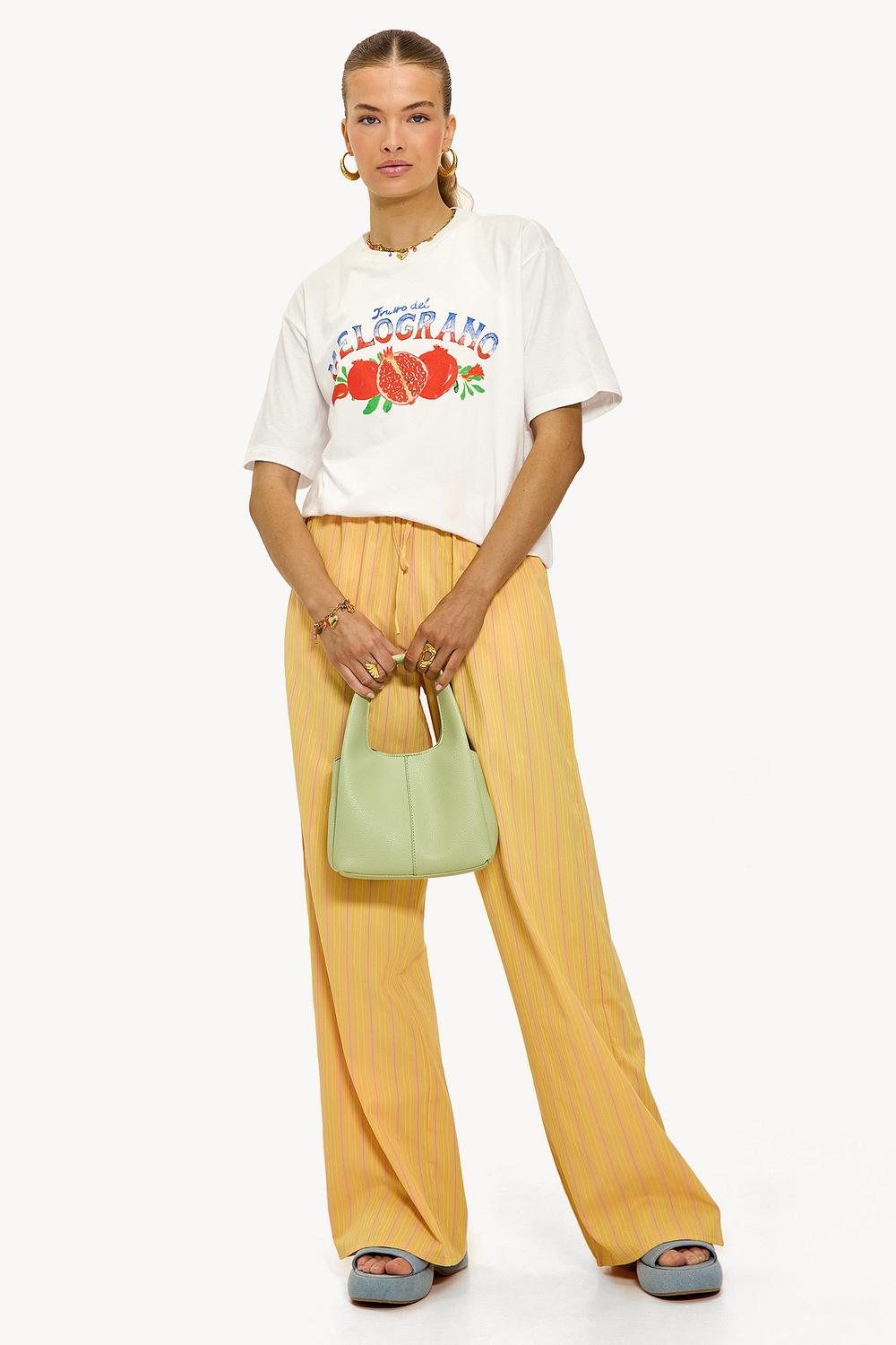 Yellow pants with stripes