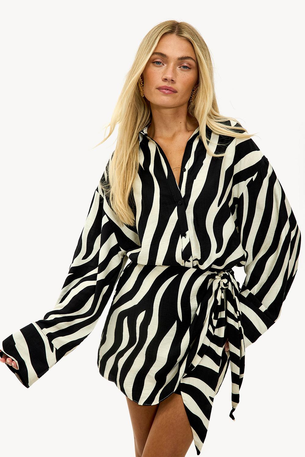 Black skort with zebra print
