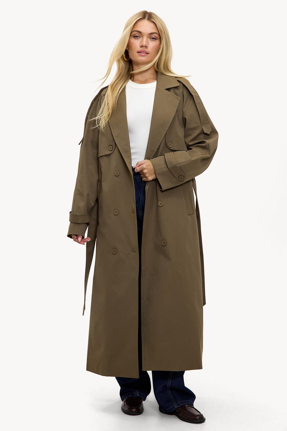 Green trench coat