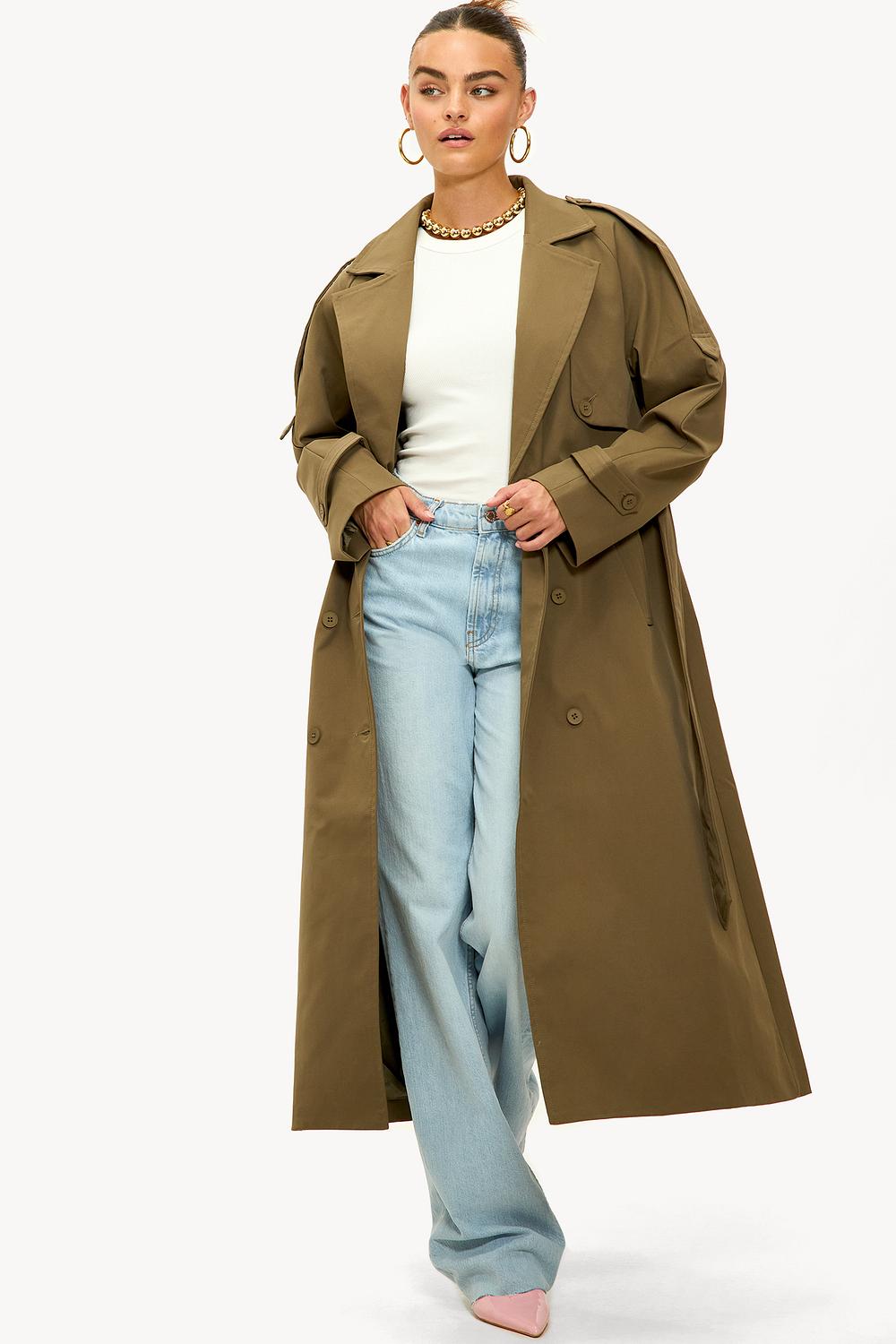 Groene trenchcoat