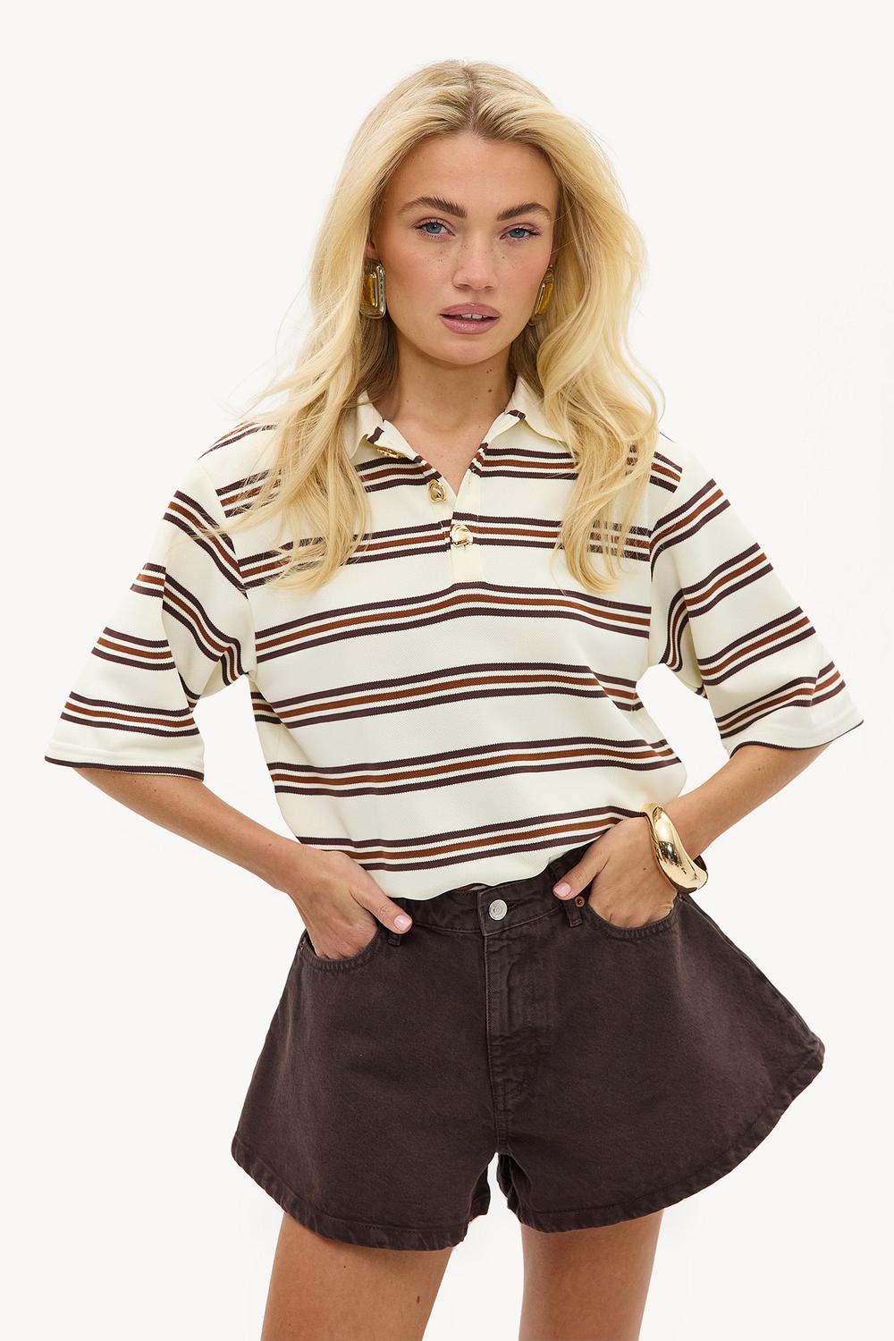 Dark brown denim shorts