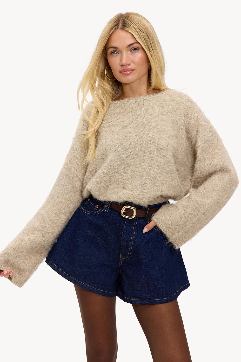 Blue denim shorts