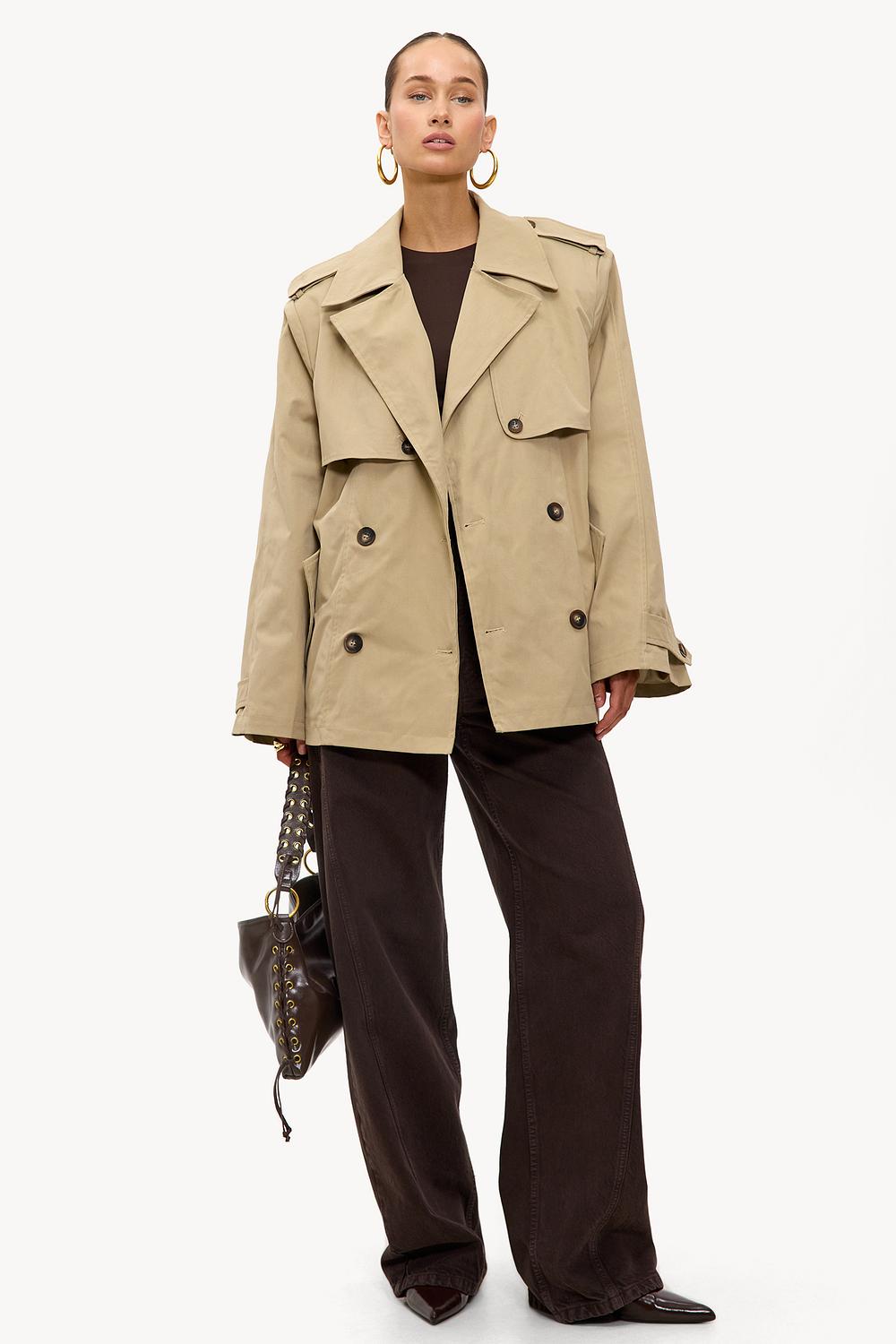 Khaki trench coat