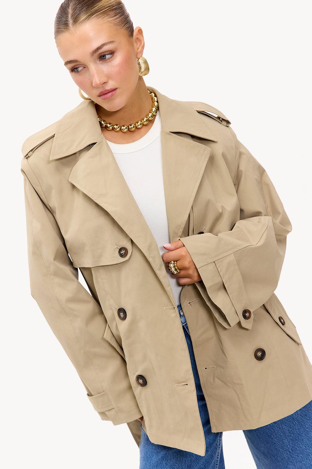 Khaki trench coat