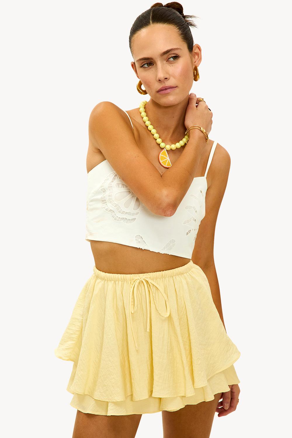 Jupe-culotte jaune clair