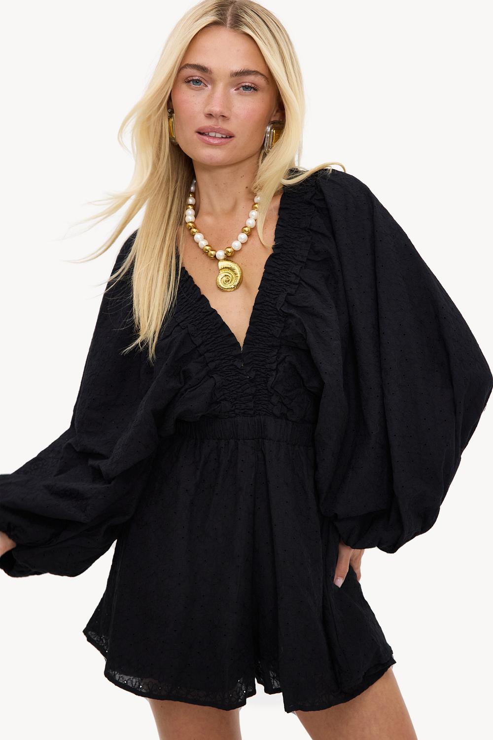 Zwarte playsuit