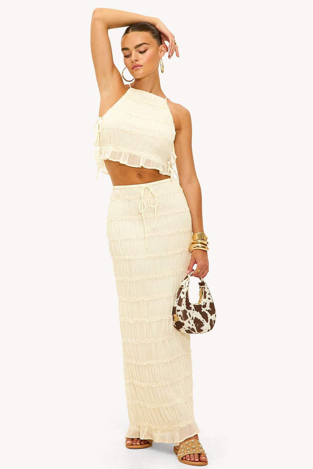 Witte maxi rok