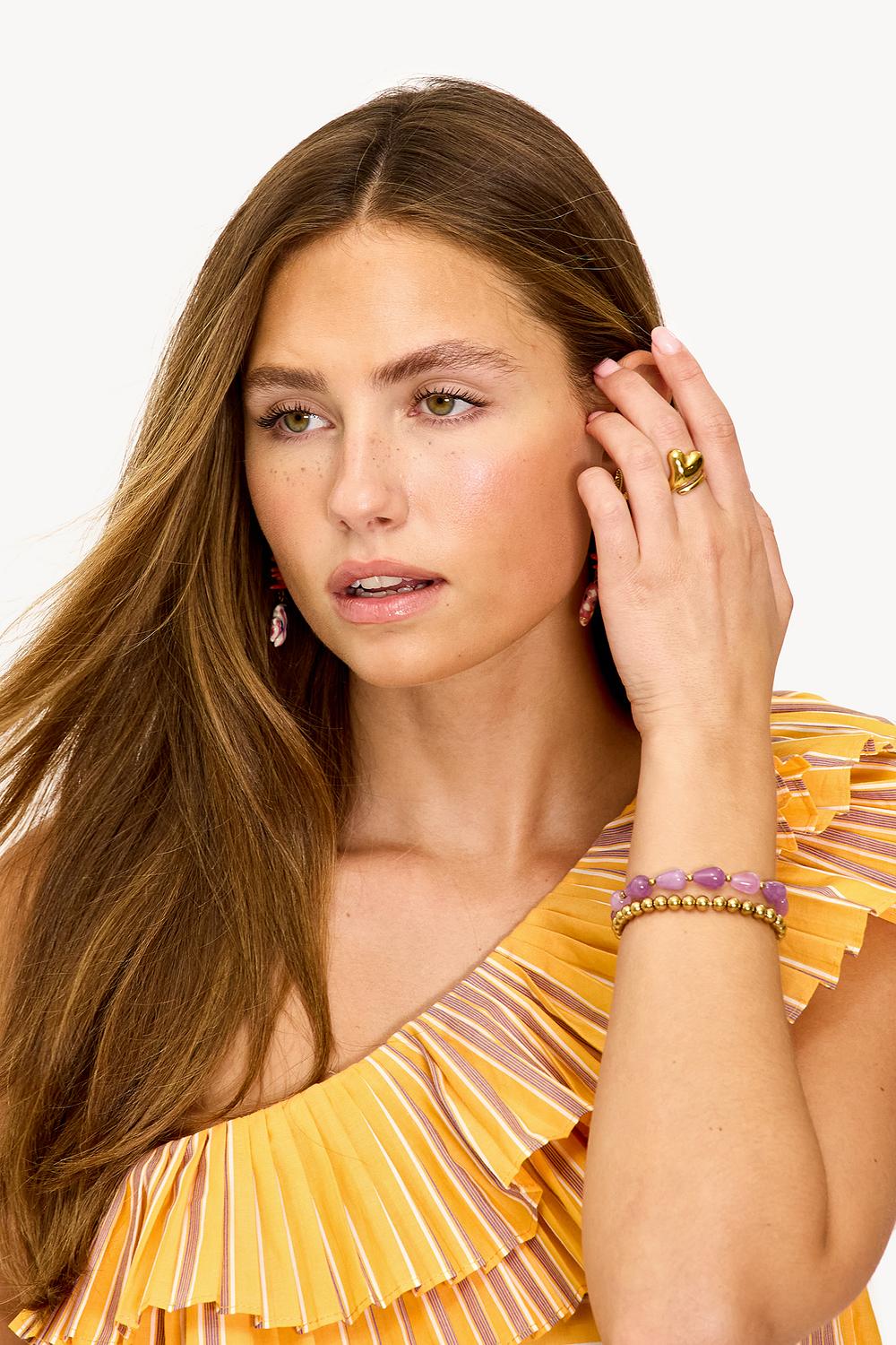 Paquete de 2 pulseras doradas