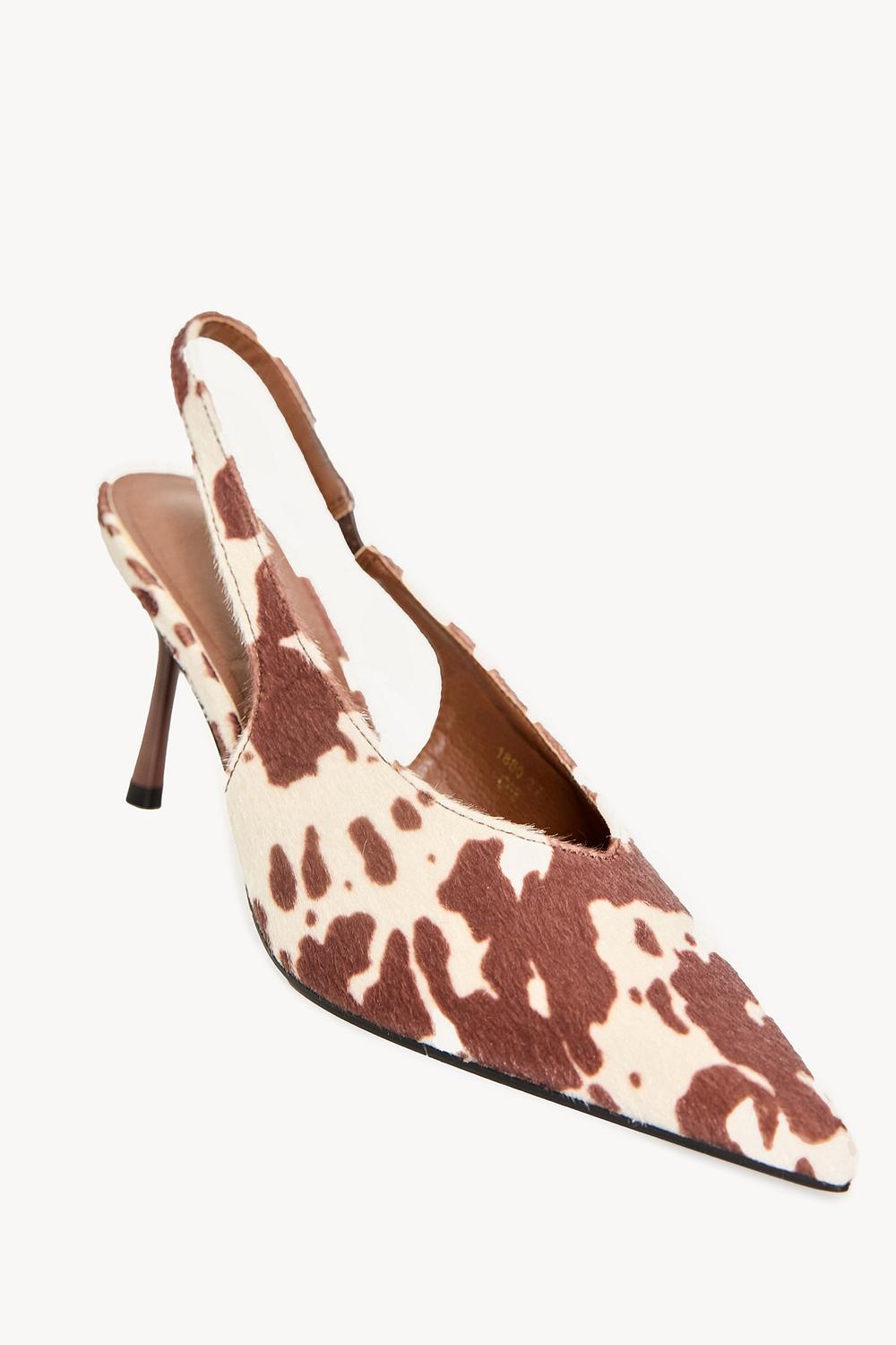 Talons bruns à imprimé vache