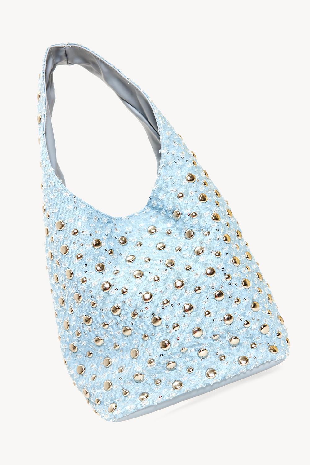 Lichtblauwe tas met studs