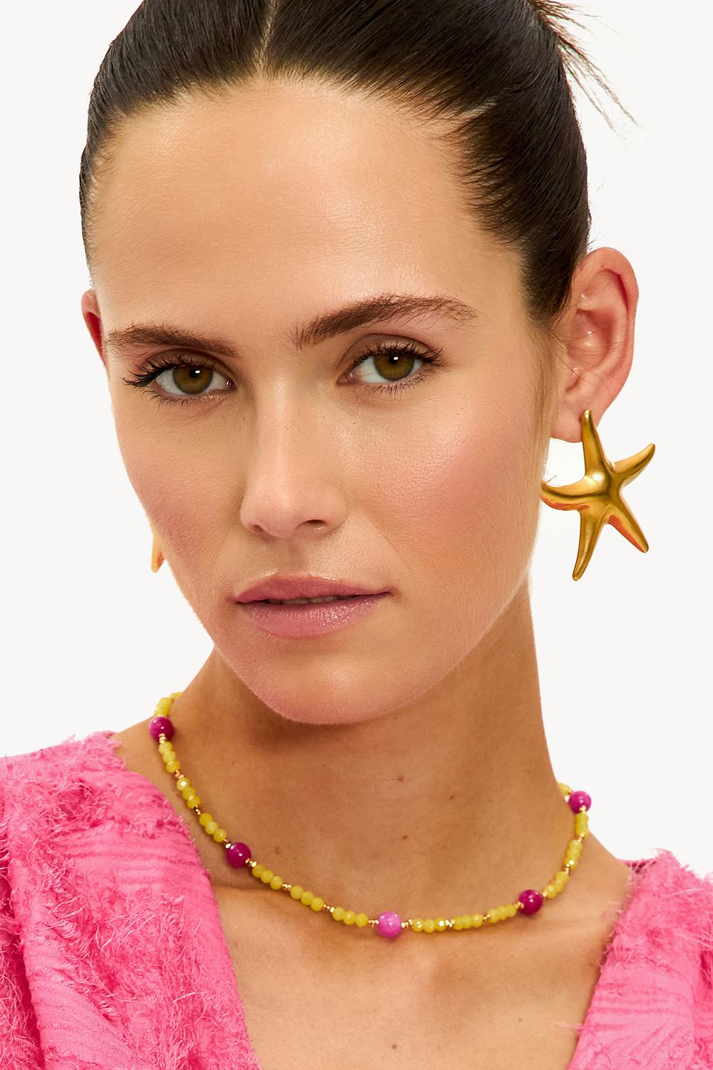 Chaîne jaune pâle avec perles
