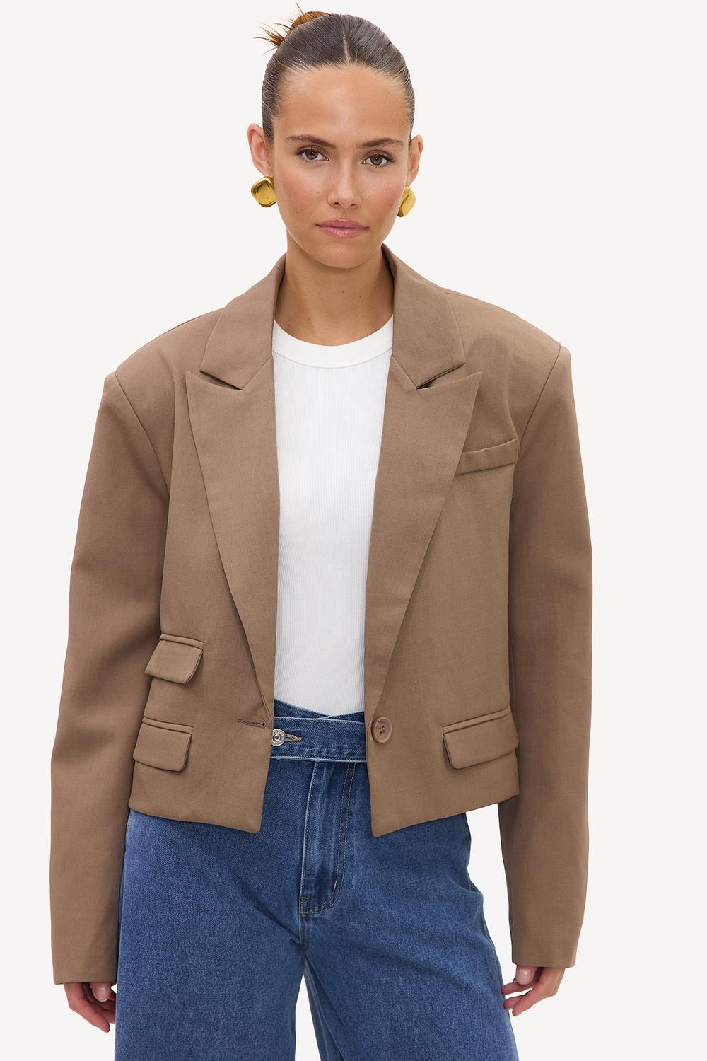 Blazer court marron clair