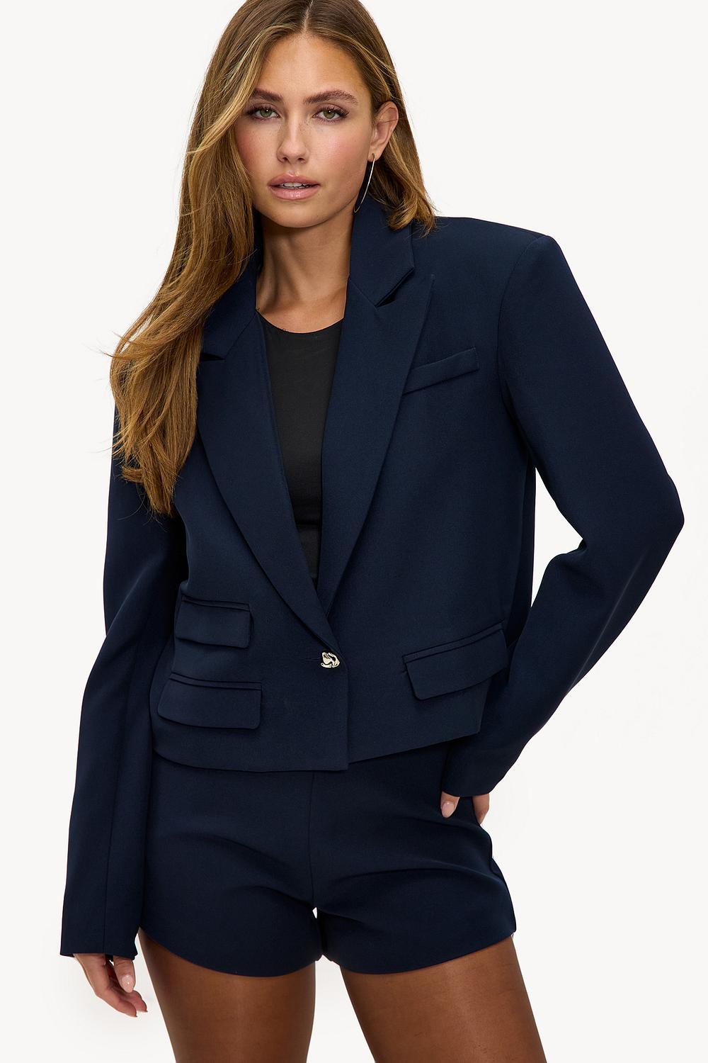 Blazer corto azul marino