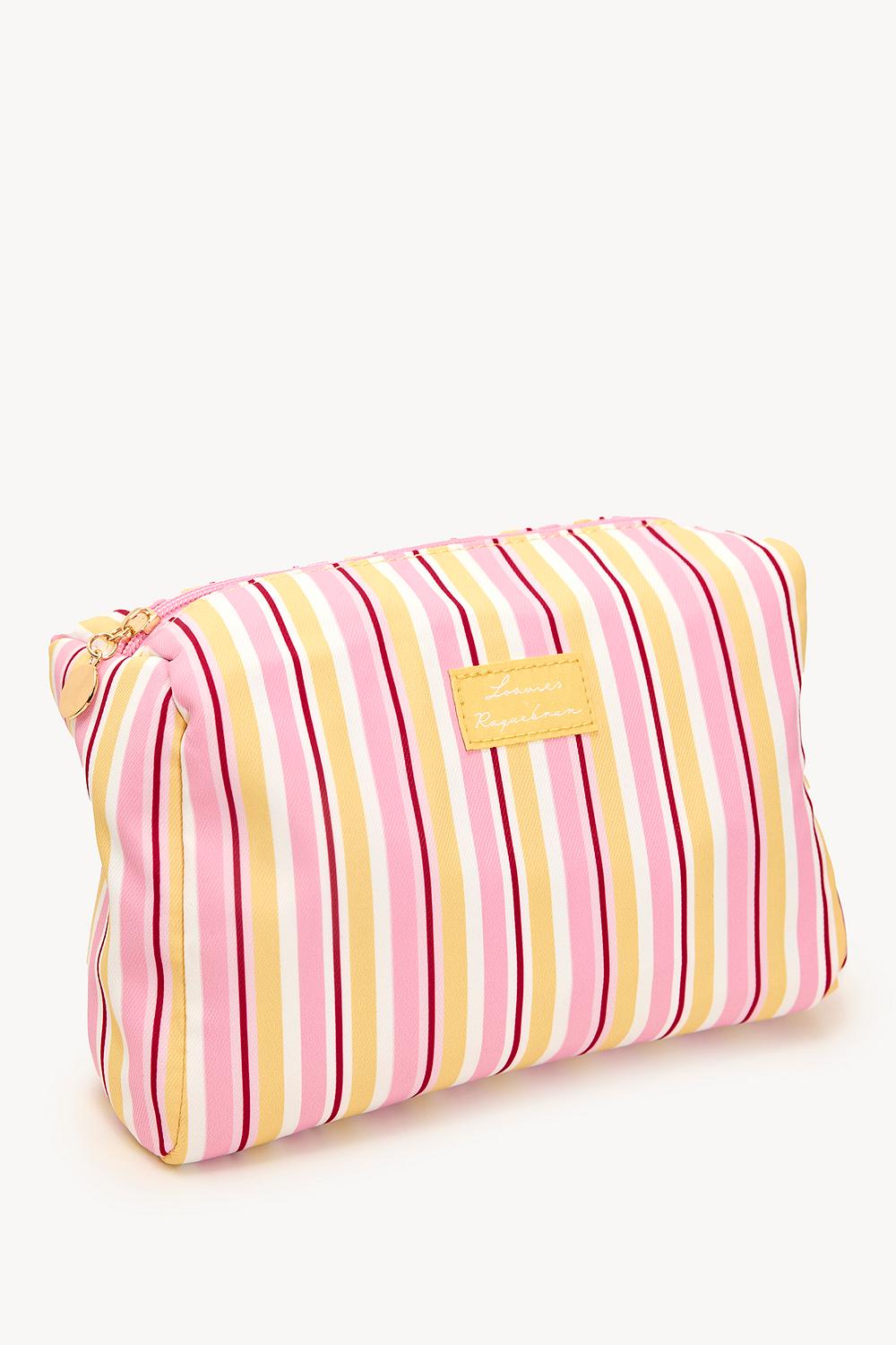 Roze pouch met strepen