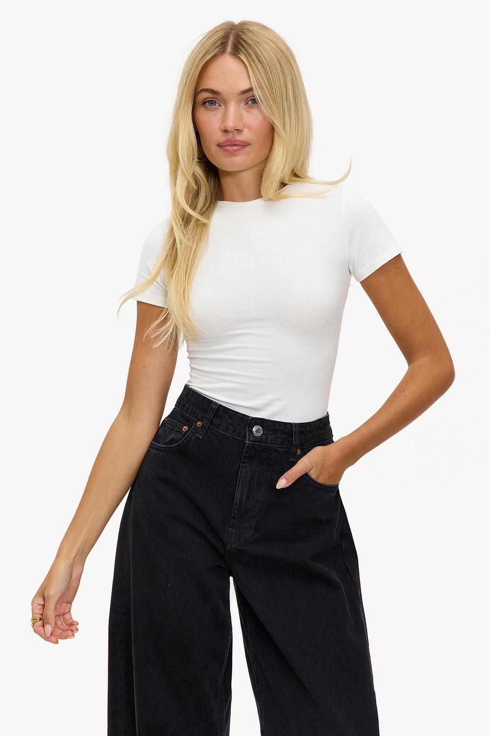 T-shirt blanc à manches courtes