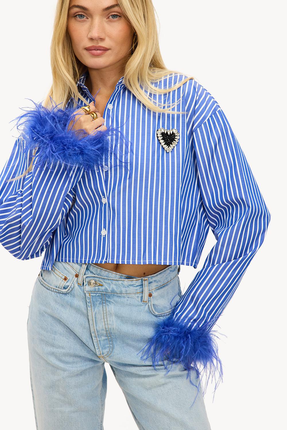 Blue striped blouse