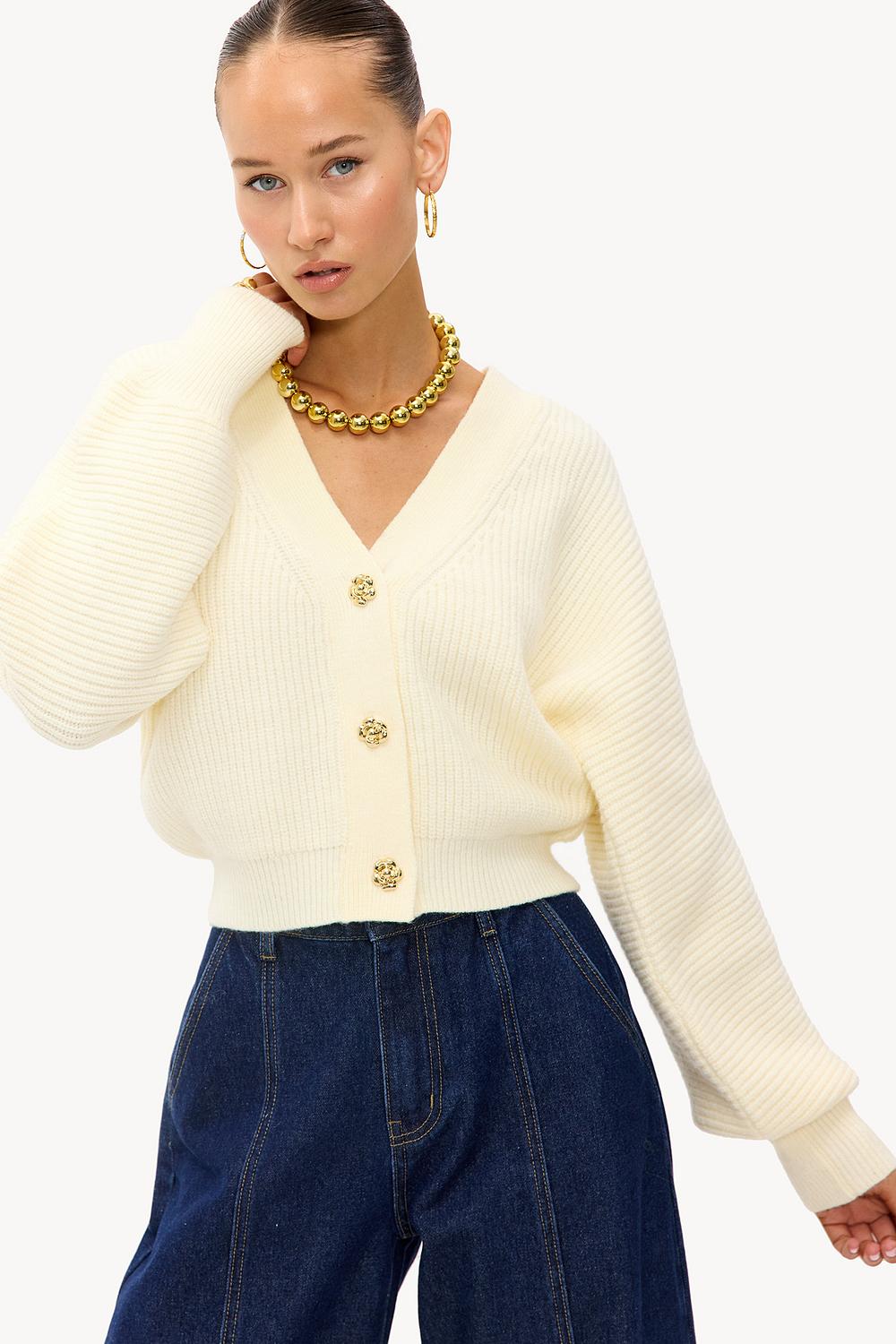 Cardigan blanc cassé