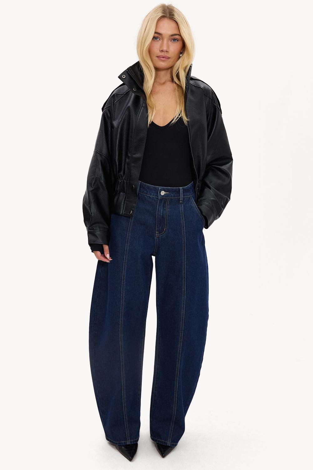 Dark blue balloon jeans