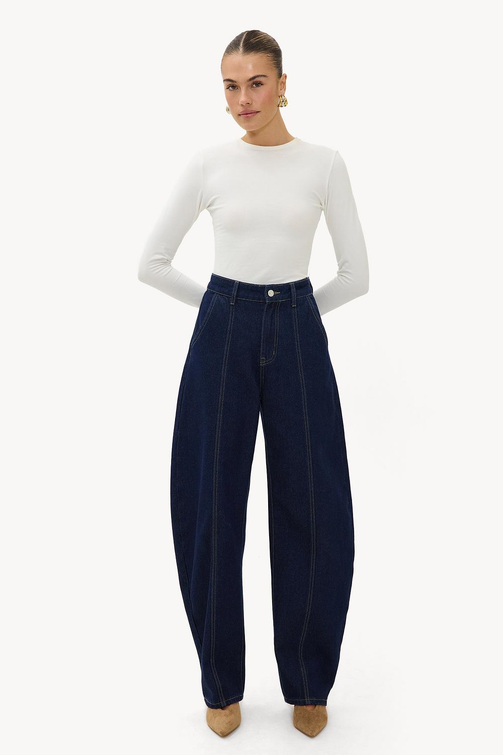 Dark blue balloon jeans