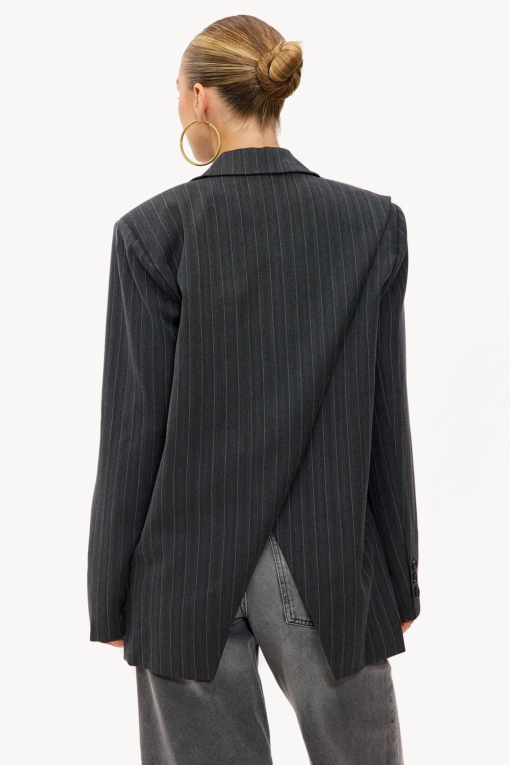 Blazer gris à rayures