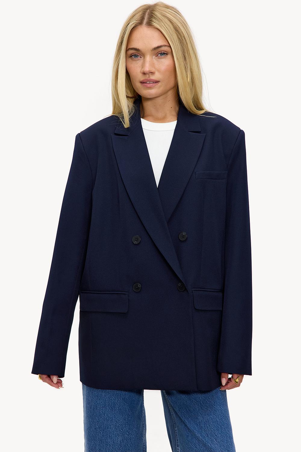 Donkerblauwe blazer