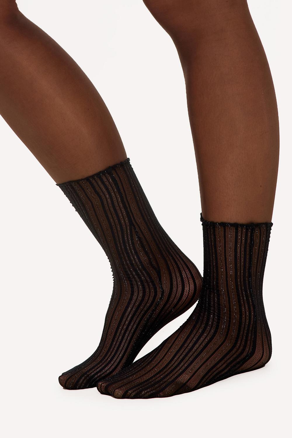 Zwarte sokken met gouden glitters