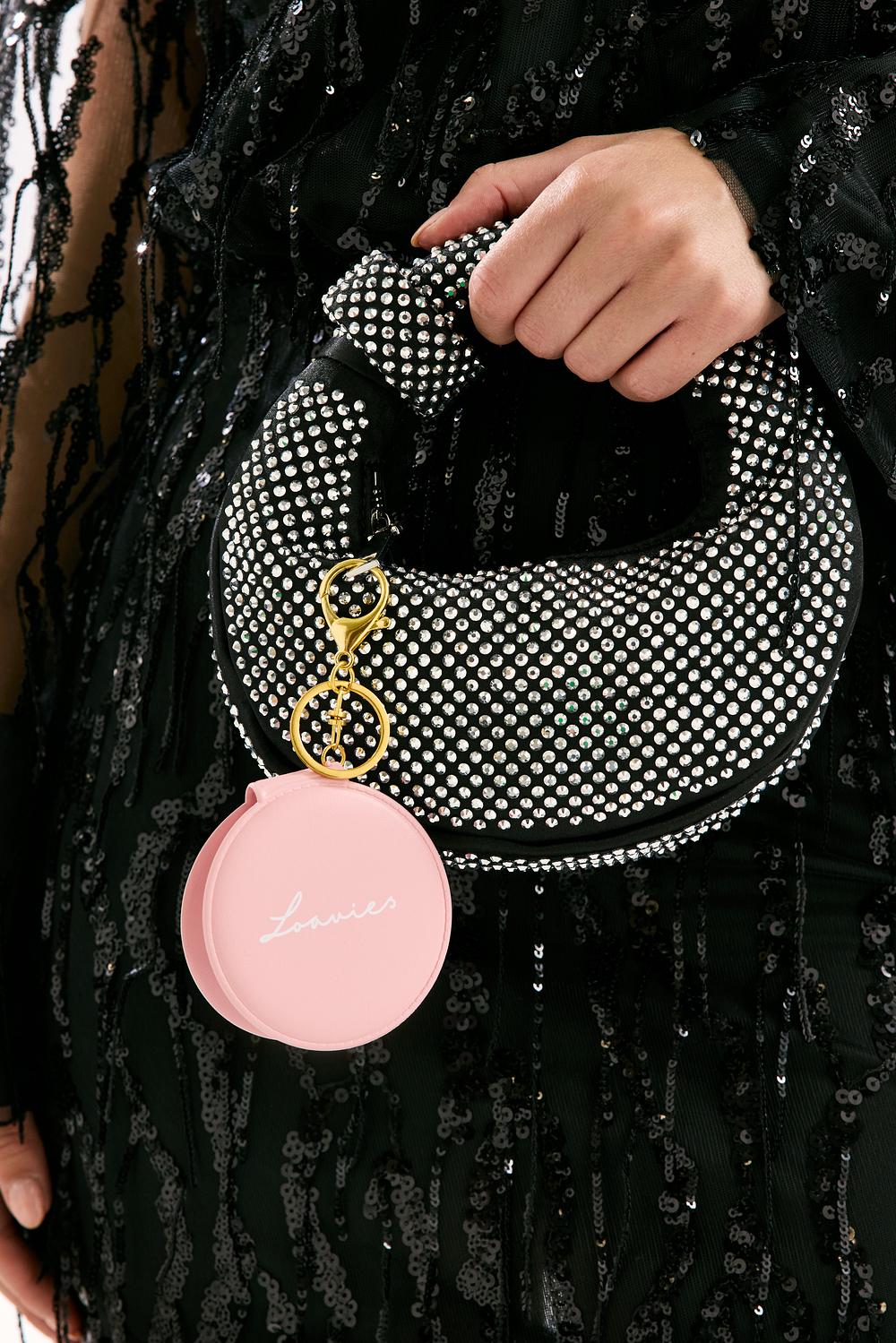 Porte-clés doré avec miroir