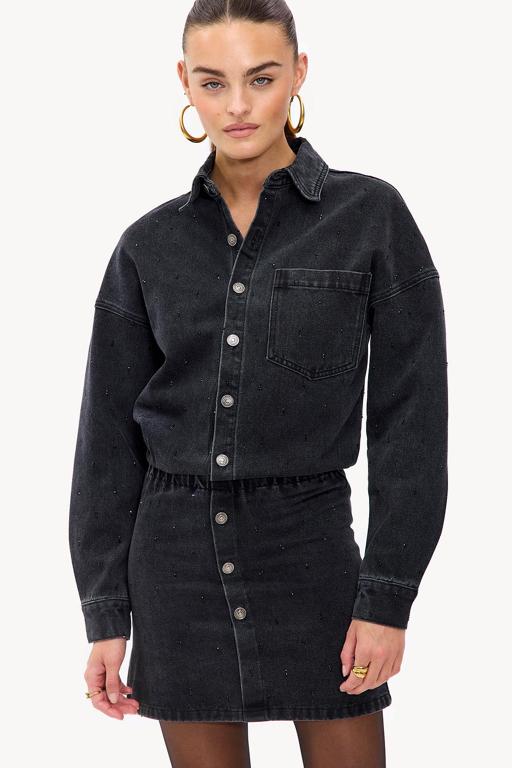 Robe en jean noir