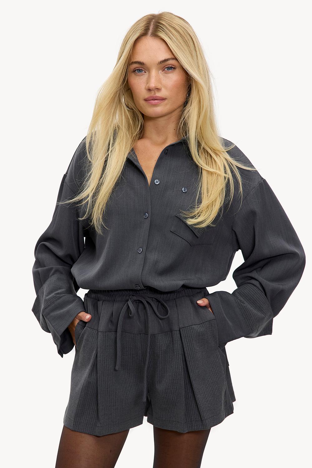 Dark grey striped shorts