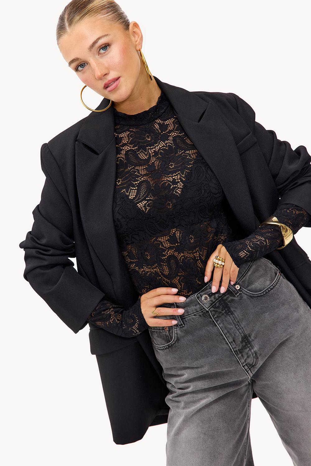 Black lace bodysuit