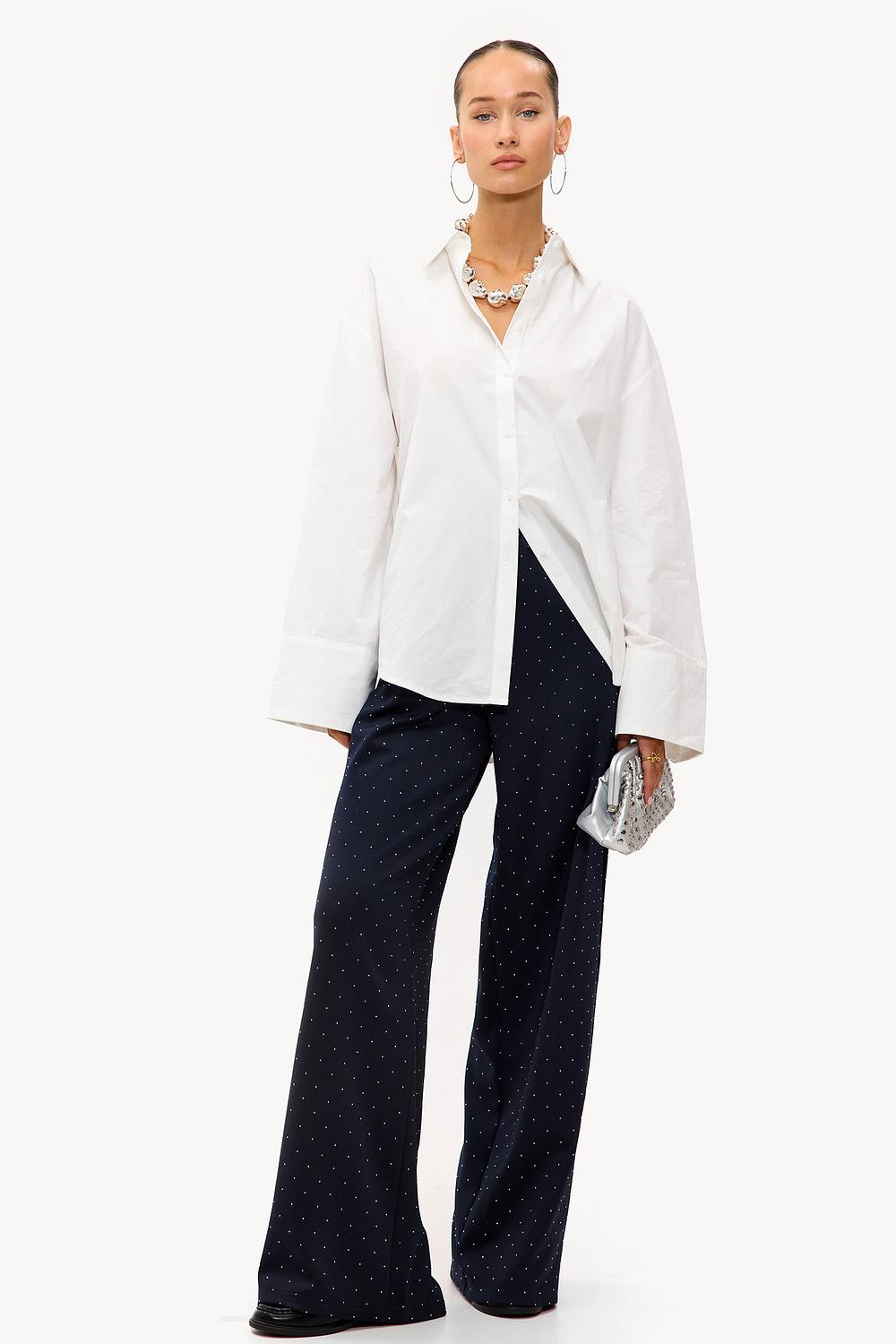 Pantalon de survêtement bleu foncé avec strass