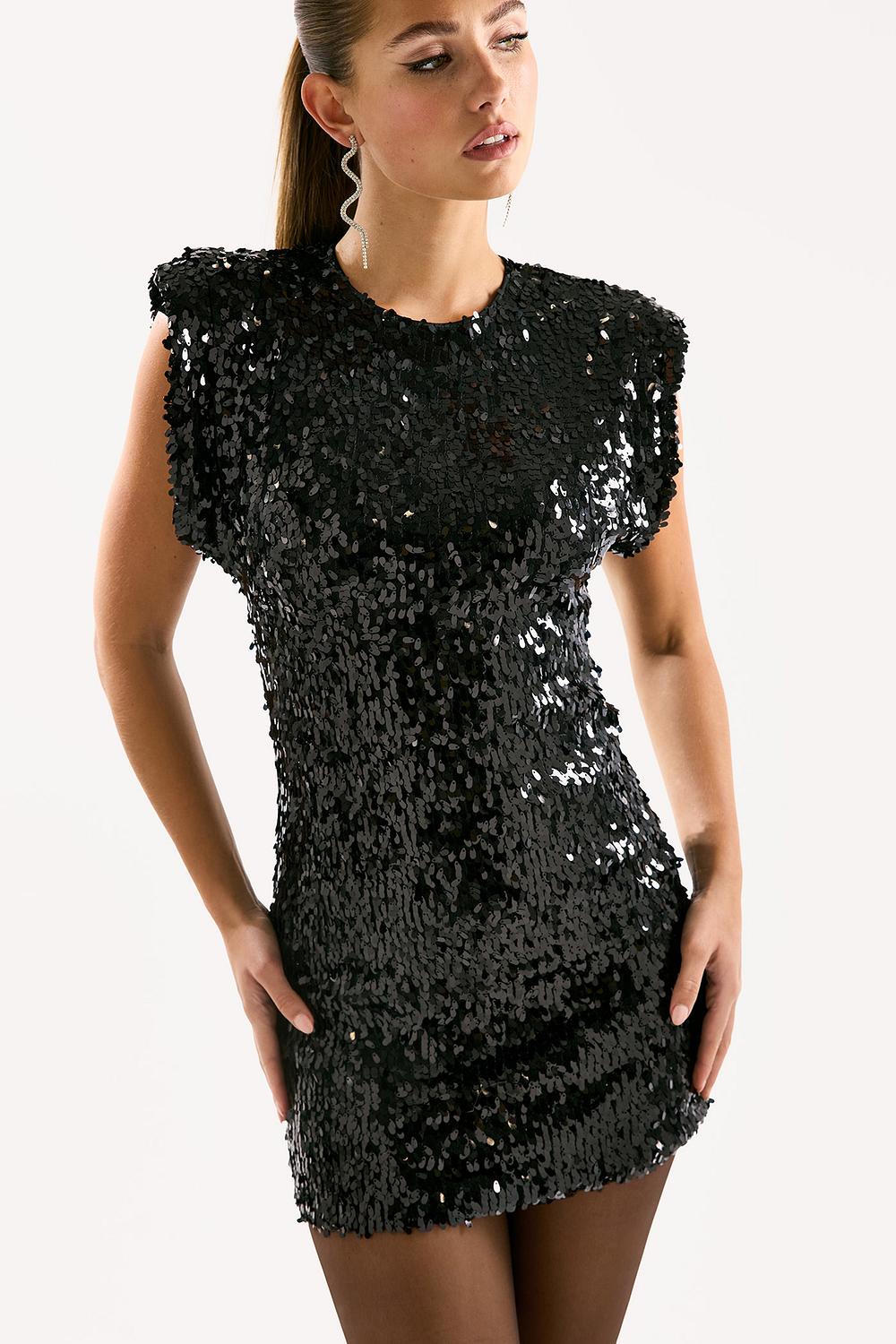 Vestido negro con lentejuelas