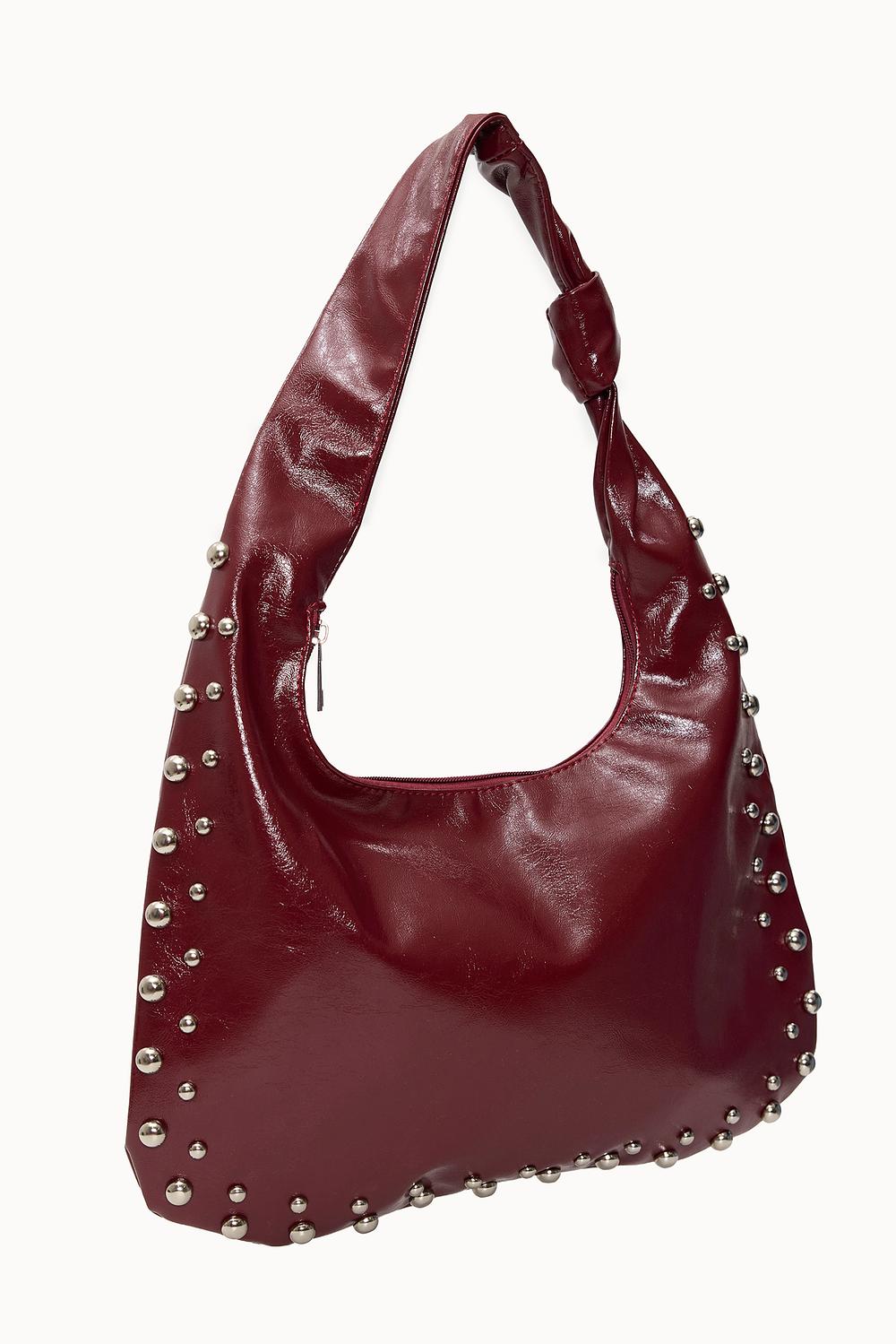 Sac bordeaux à clous