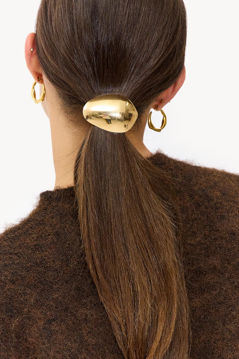 Haarelastiek met gouden buckle