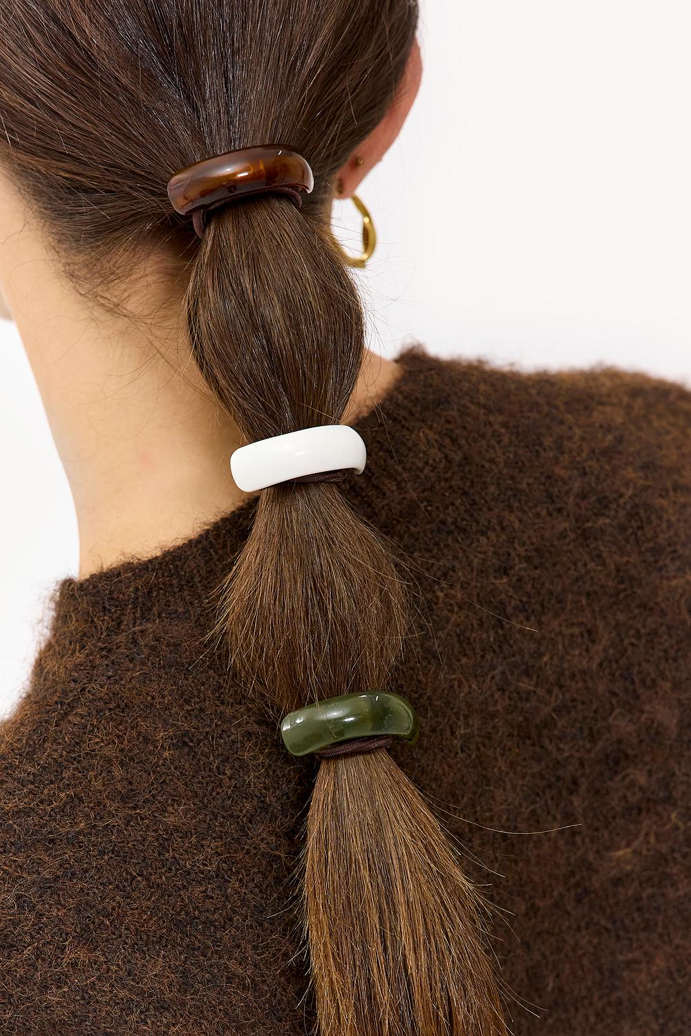 Élastiques à cheveux marron lot de 3