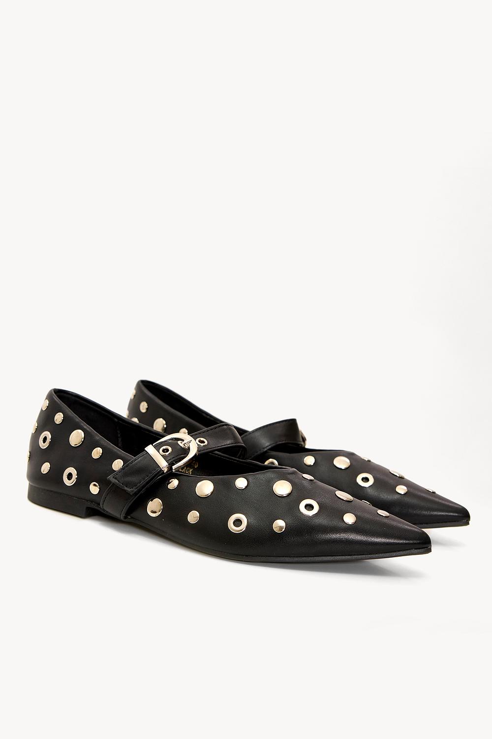 Black loafers with studs