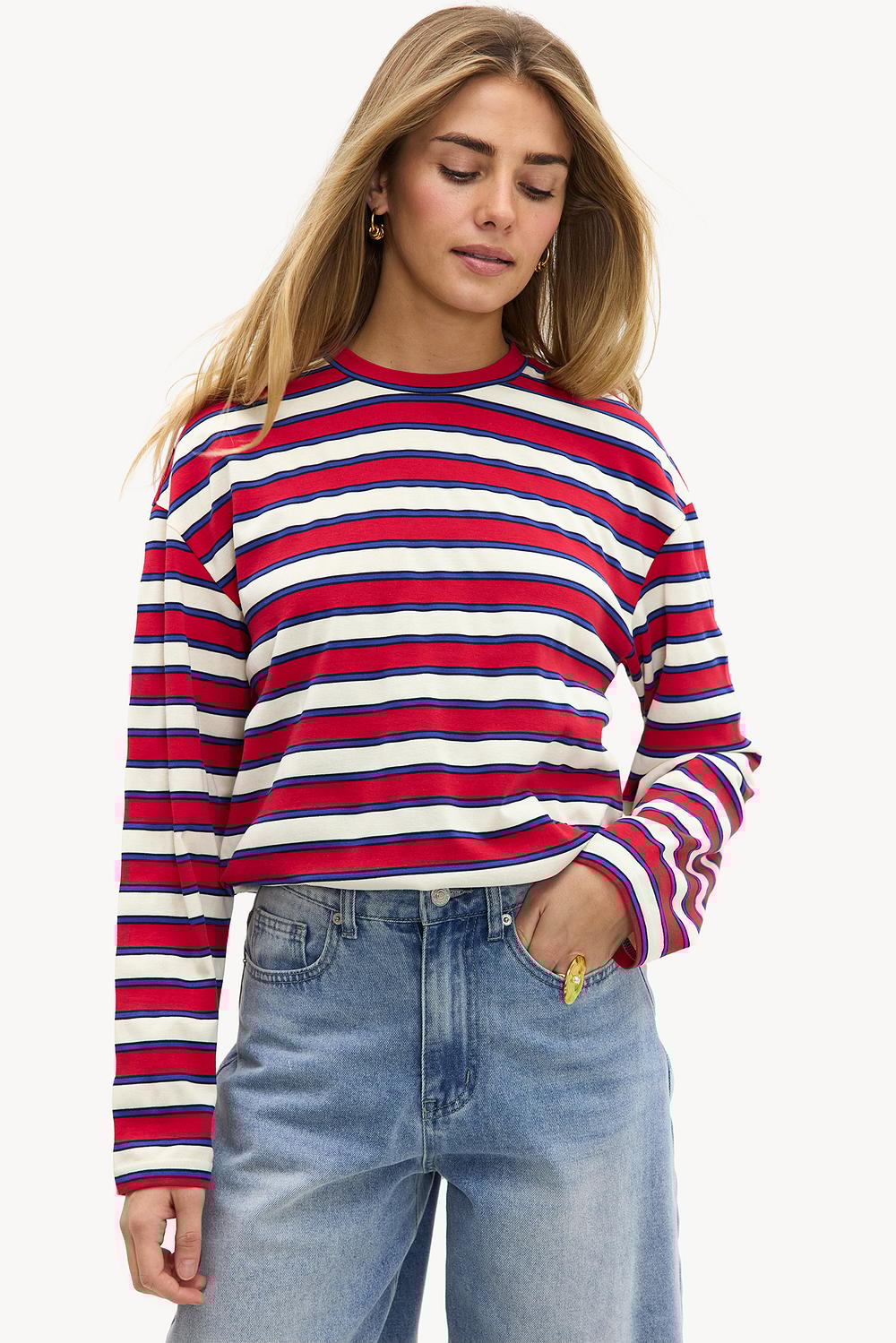 Chemise rouge à rayures