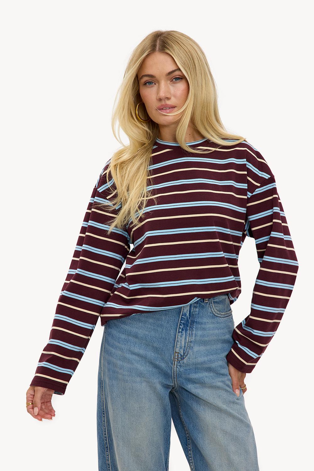 Bordeaux gestreept shirt 