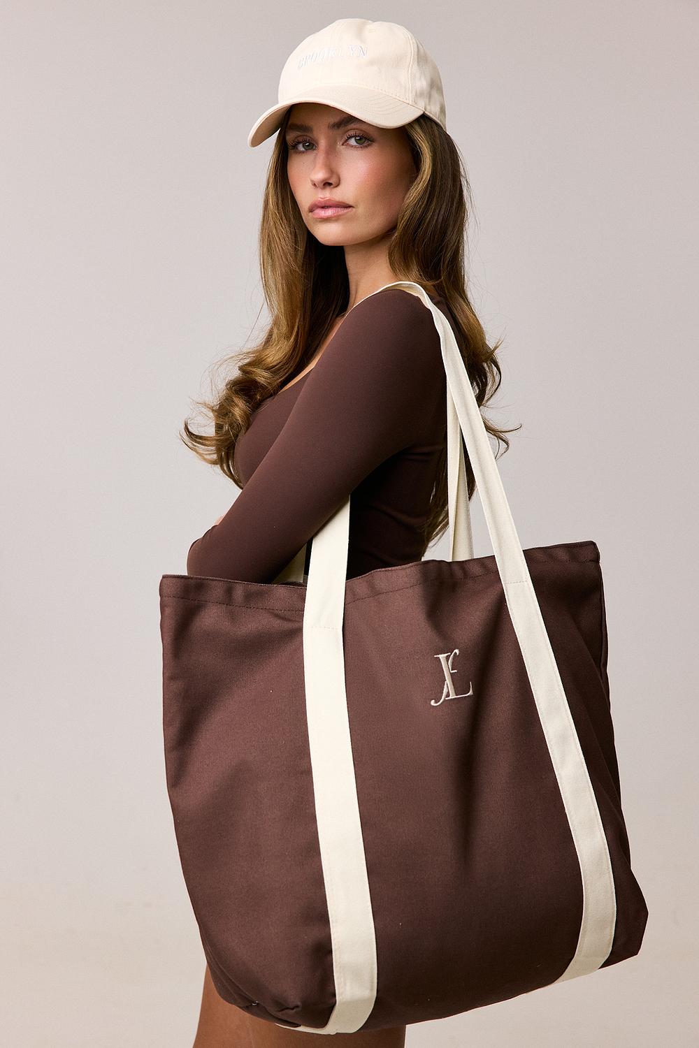 Bruine tote sporttas 