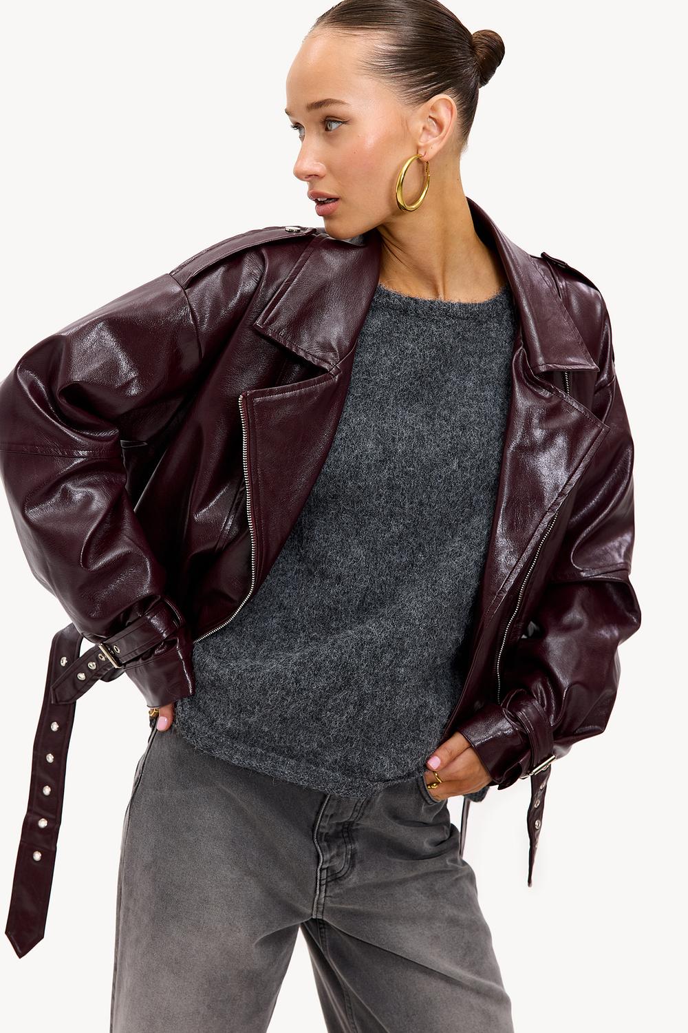 Veste PU bordeaux
