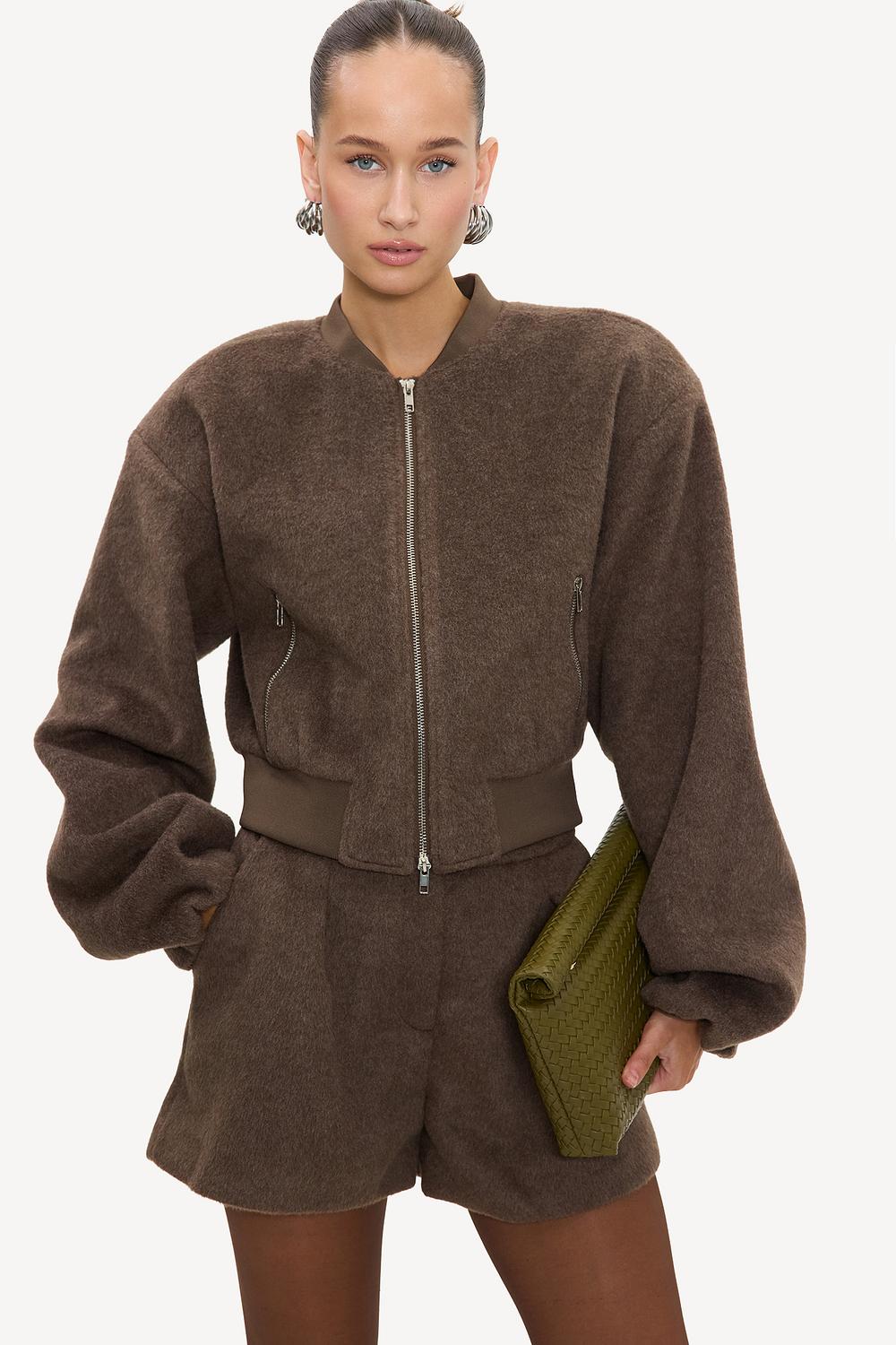 Blouson aviateur marron foncé
