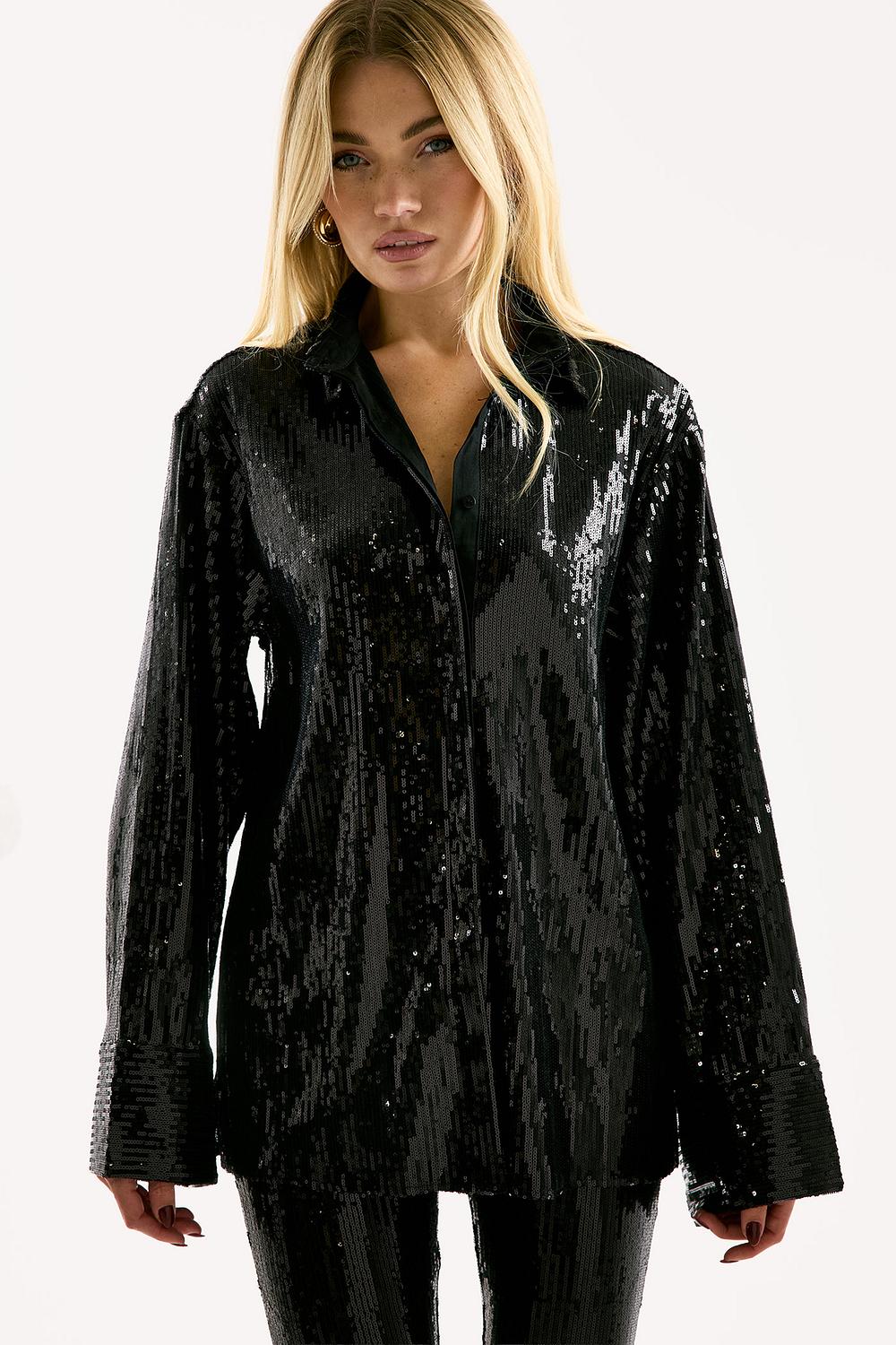 Black sequin blouse