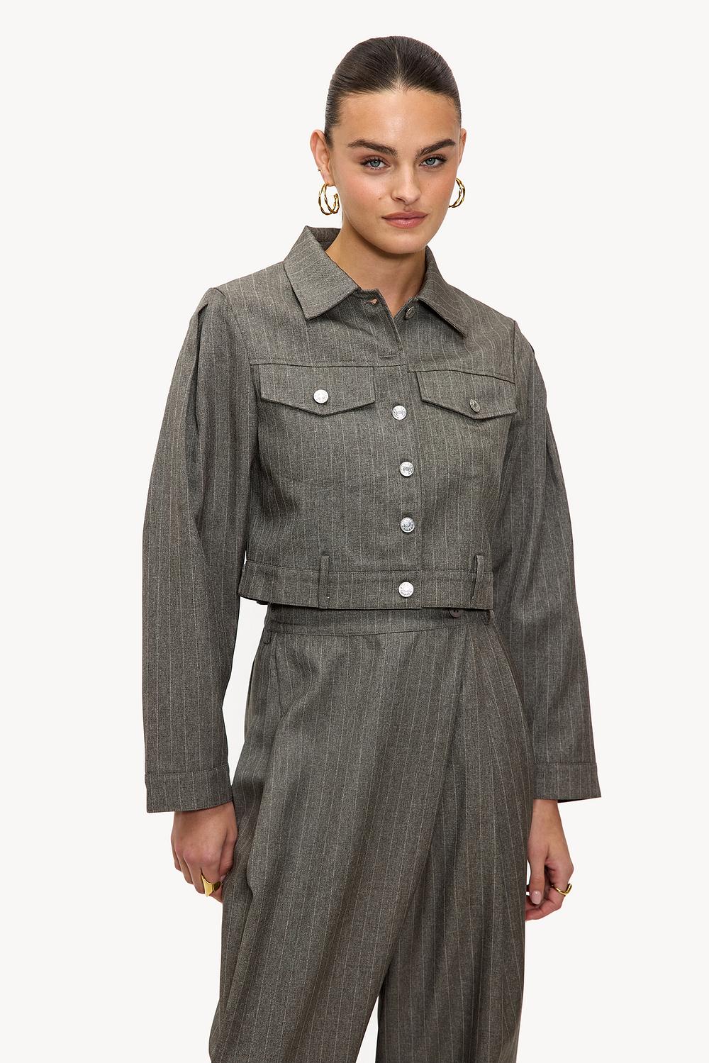 Grijs jacket met strepen