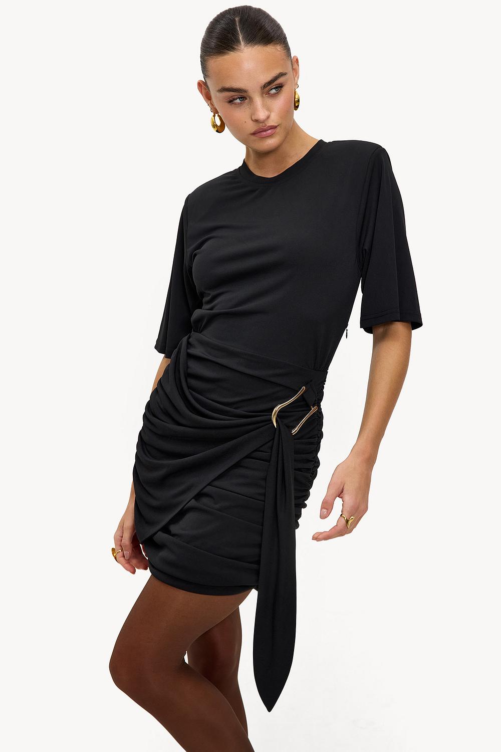 Black dress with gold detail