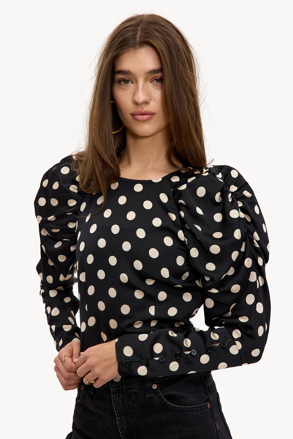 Zwarte top met stippen