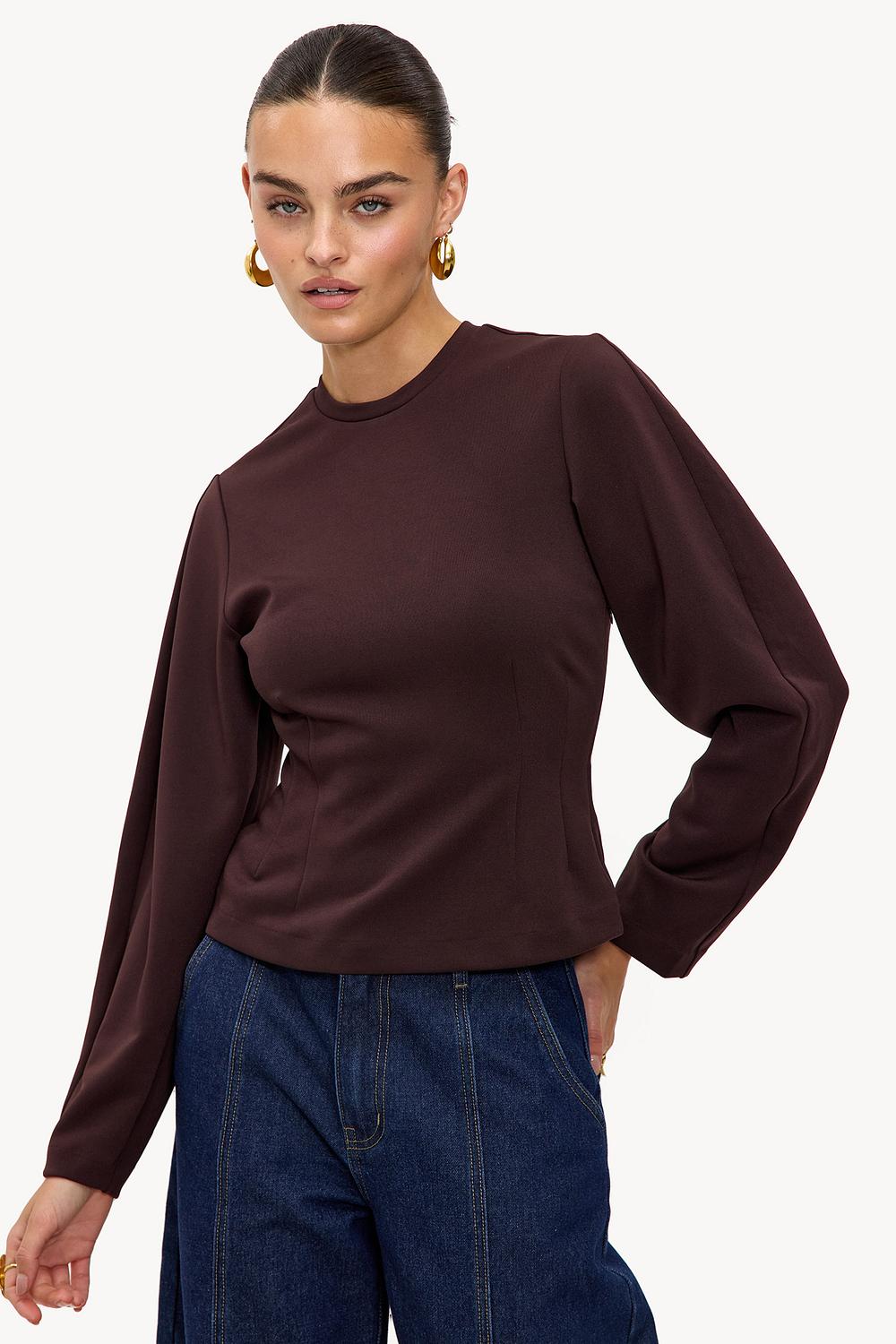 Dark brown top