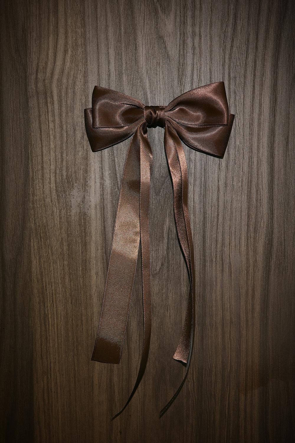 Bruine haarclip met strik